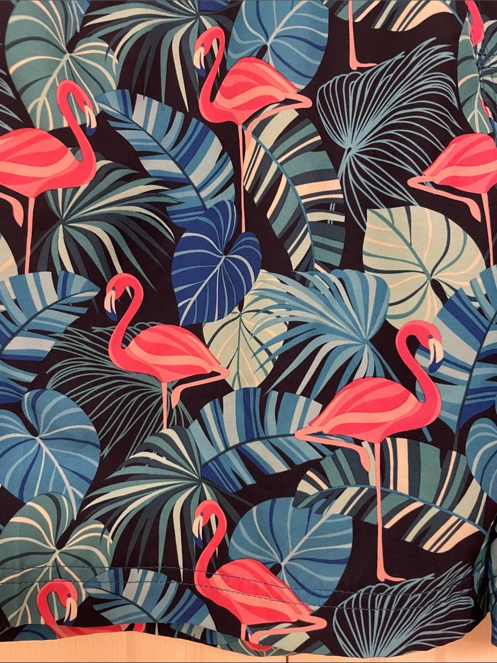 NWOT Member’s Mark Men’s Resort Swim Trunks Medium Tropical Flamingo Pattern